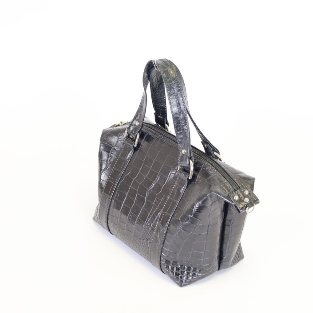 Shoppertje S donkerblauw kroko